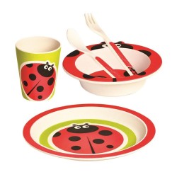 Naczynia z bambusa biedronka