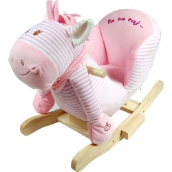 Różowy konik bujak na...