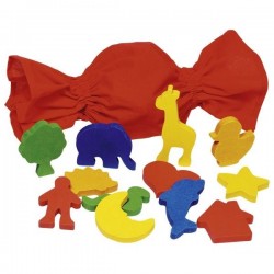 Kształty drewniane w woreczku